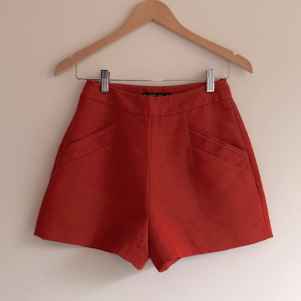Peacebird Orange-Red tailored shorts, size S